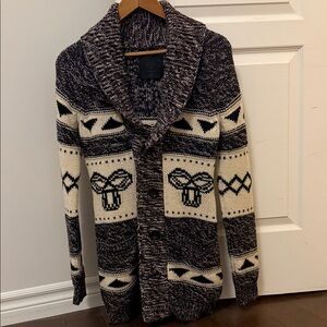 TNA Black and Cream Knit Cardigan